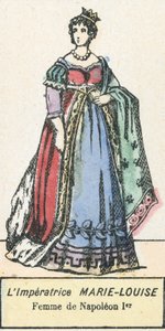 A Imperatriz Marie-Louise, Esposa de Napoleão I (gravura colorida) de French School