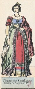 A Imperatriz Marie Louise, esposa de Napoleão I (gravura colorida) de French School