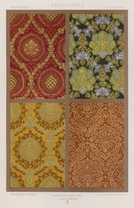 Ornamentação de tecidos: Renascença (cor litho) de French School