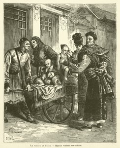 La Famine En Chine (gravura) de French School