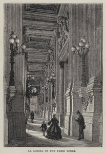 La Loggia da Ópera de Paris (gravura) de French School