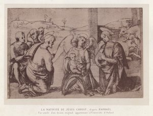 A Natividade de Jesus Cristo, depois de Rafael, fac-símile de um desenho original pertencente à Universidade de Oxford (chromolitho) de French School