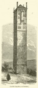 La Pile Cinq-Mars, em Touraine (gravura) de French School