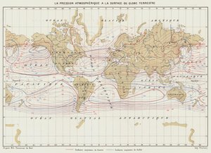 Pressão atmosférica na superfície da Terra (cor litho) de French School