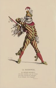 La Reconnue, Le Capitaine Rodomont (gravura colorida) de French School