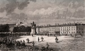 La Roche-sur-Yon (La Roche sur Yon) - Pays de la Loire - place Napoleon - gravura em "France illustree: geography, history, statistical administration" de V.-A. Malt-Brown. 1884 de French School