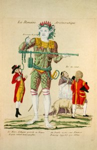 La Romaine Aristocratique, pub. 1789 (gravura a cores) de French School