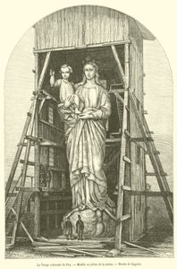 A colossal Virgem de Le Puy, modelo em gesso da estátua (gravura) de French School