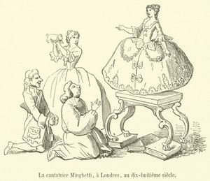 O cantor Minghetti, em Londres, no século XVIII (gravura) de French School