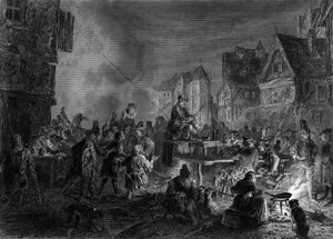 A corte dos milagres. Em "Notre Dame de Paris", de Victor Hugo. de French School