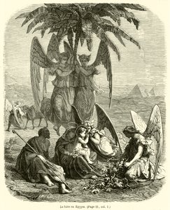 O voo para o Egipto (gravura) de French School