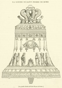 O grande sino de São Pedro em Roma (gravura) de French School