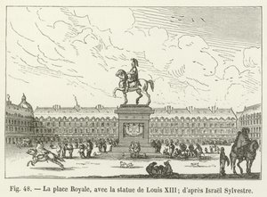 Coloque Royale, com a estátua de Louis XIII; dapres Israel Sylvester de French School