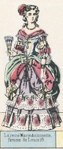 Rainha Marie-Antoinette, esposa de Luís 16 (gravura colorida) de French School