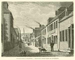 A rua de Paris, em Saint-Pierre (gravura) de French School
