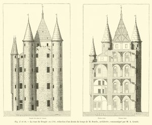 A torre do Templo em 1793, redução de um desenho do tempo de M Bourla, arquiteto; comunicado por MA Lenoir de French School