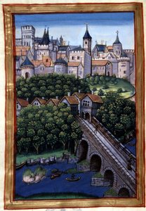 La ville de Lyon - em "Roman de Palamus, conto de Leão" de Simphorian-Champier de French School
