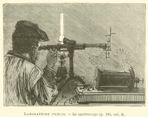 Laboratório público, O espectroscópio (gravura) de French School