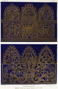 Amostras de renda em ouro, Por Cesare Vecellio (1521-1601), Gravura do Dictionnaire de l