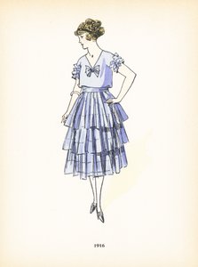 Moda feminina, 1916 de French School