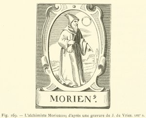 O alquimista Morienus (gravura) de French School