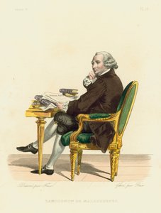 Lamoignon de Malesherbes (gravura colorida) de French School