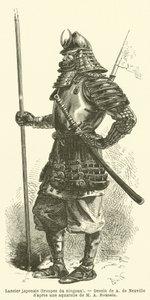 Lanceiro japonês, tropas Siogun (gravura) de French School