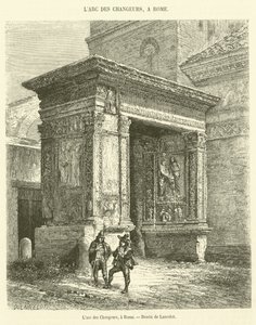 O Arco dos Mudadores, em Roma (gravura) de French School
