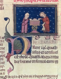 Lat 9187 fol.11v O devedor, de Coutumes de Toulouse, 1296 de French School