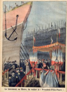 Lançamento no Havre do veleiro "Presidente Felix-Faure". "Le petit Journal". de French School