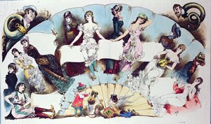 Ilustrações de layout para um artigo sobre roupas íntimas femininas, de La Vie Parisienne, c.1870 de French School