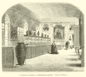 O Gabinete de Medalhas, na Biblioteca Imperial (gravura) de French School