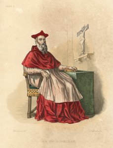 Le Cardinal Dubellay (gravura a cores) de French School