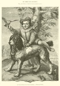 O Filho de Frisius e o Cão de Goltzius (gravura) de French School