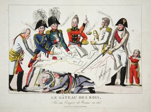 O Gateau des Rois, atirar no Congresso de Viena em 1815, pub. de French School