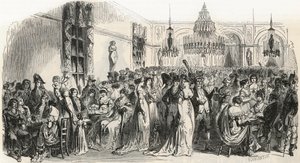Le Grand Salon du Café Frascati em Paris no século XIX - Gravura em "Tableau-de-Paris" de Edmond Texier 1852 de French School