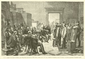 O Júri inglês escolhe os quadros para a Exposição Universal de 1878 em Paris (gravura) de French School