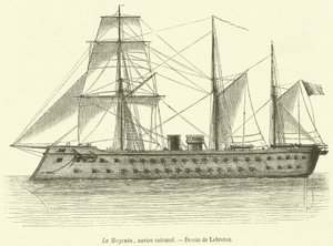 O Magenta, um navio de guerra (gravura) de French School