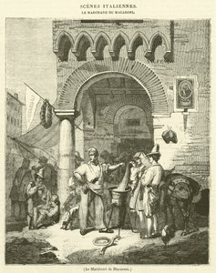 Le Marchand de Macaroni (gravura) de French School