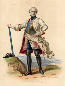 Le Marechal de Saxe (gravura a cores) de French School