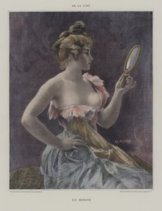 Le Miroir (O Espelho) (cor litho) de French School
