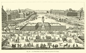 A Pont Neuf em 1702, depois de uma gravura do tempo de French School