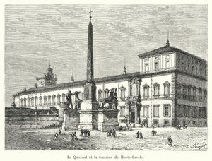 O Quirinal e a fonte de Monte Cavale (gravura) de French School