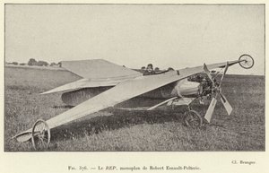 Le REP, monoplan de Robert Esnault-Pelterie (gravura) de French School