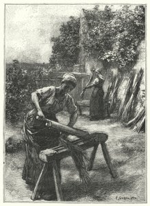 Le Teillage (gravura) de French School