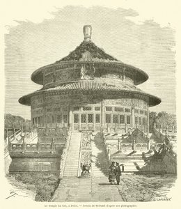 O Templo do Céu, em Pequim (gravura) de French School