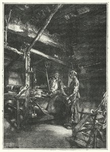 Le Tisserand (gravura) de French School
