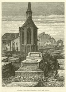 A Tumba de Albert Durer, em Nuremberga (gravura) de French School