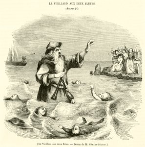 O velho com duas flautas (gravura) de French School