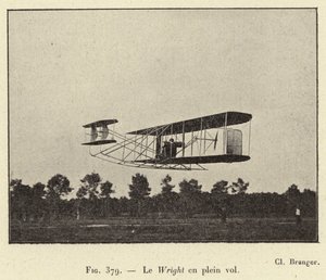 Le Wright en plein vol (gravura) de French School